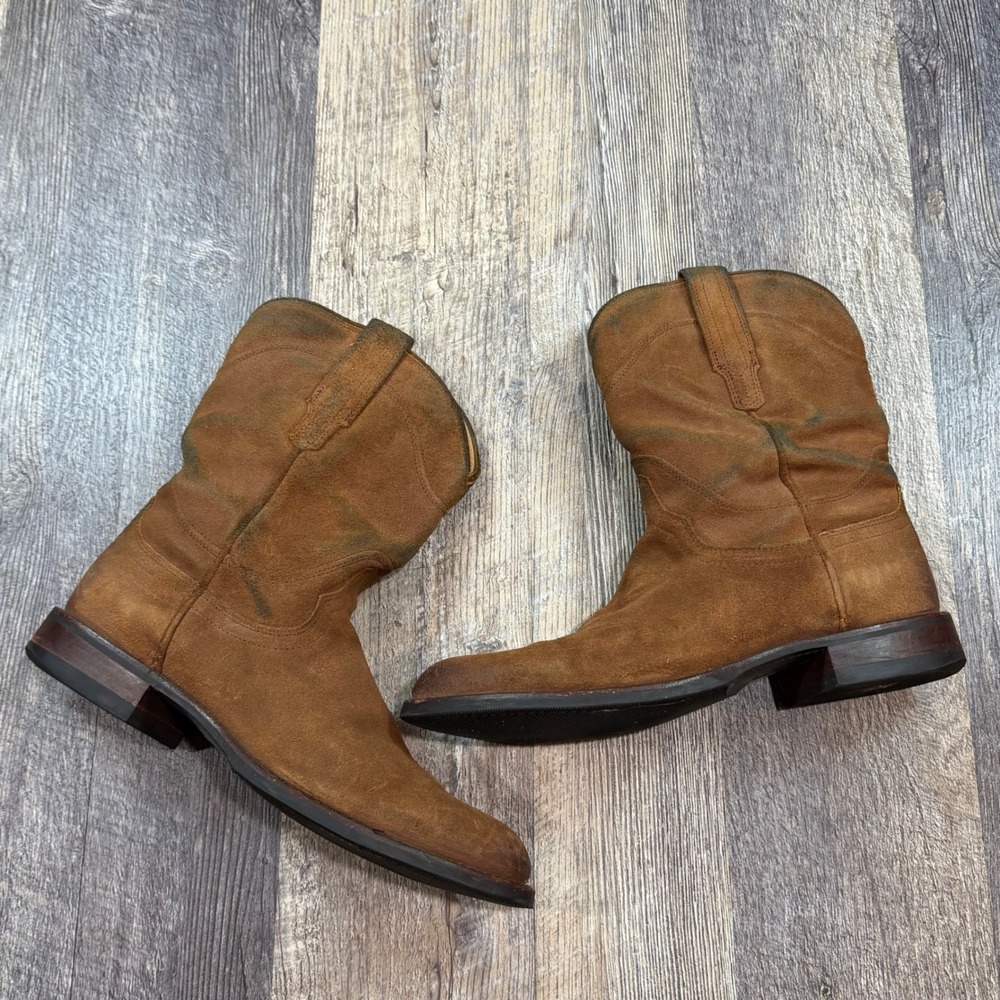 Tecovas The Shane Roper Boots Mens 9 D Pecan Suede Round Toe 1002 Brown